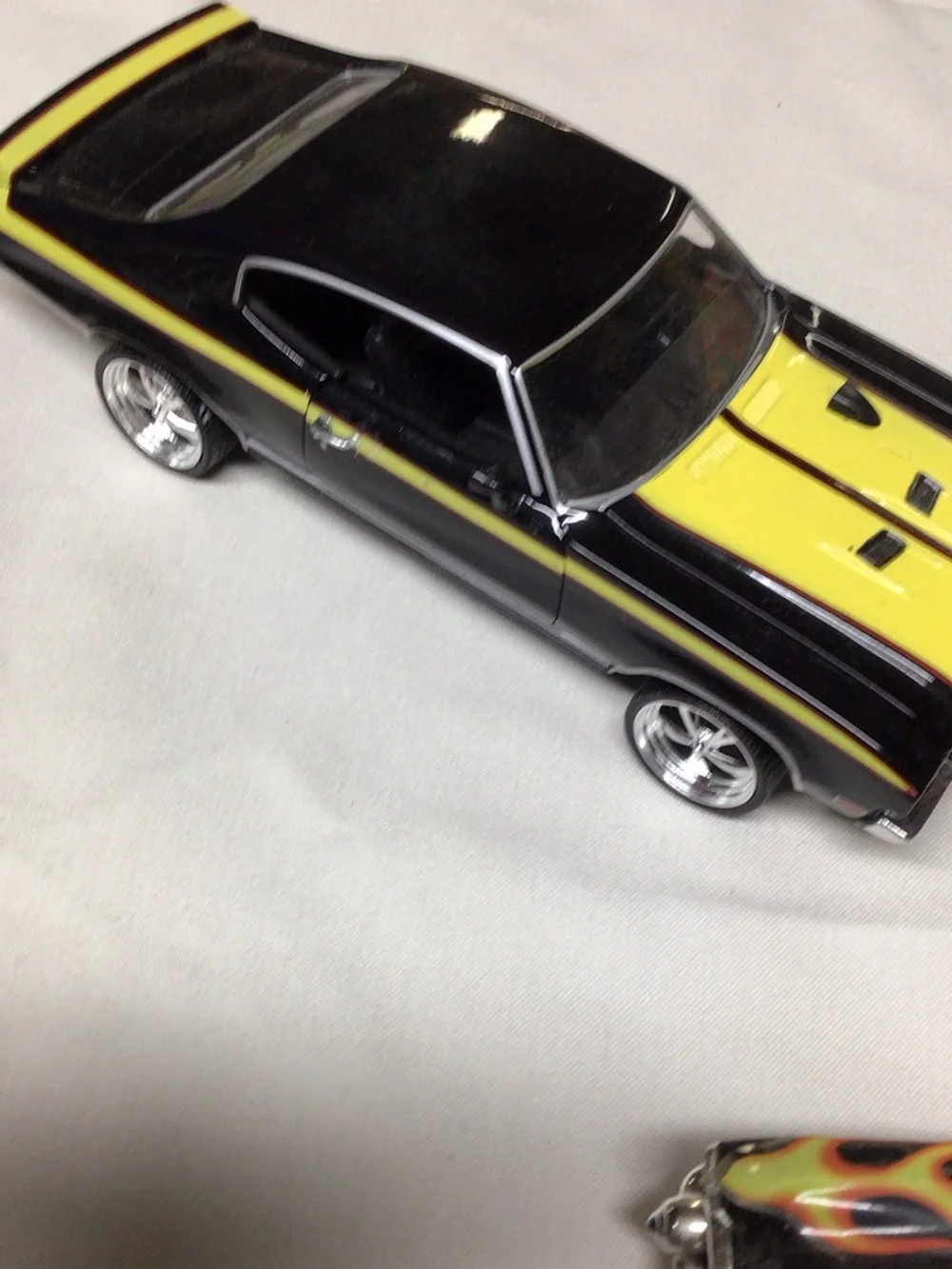 Die-Cast Black and Yellow Muscle Car Toy - Kids Vehicles